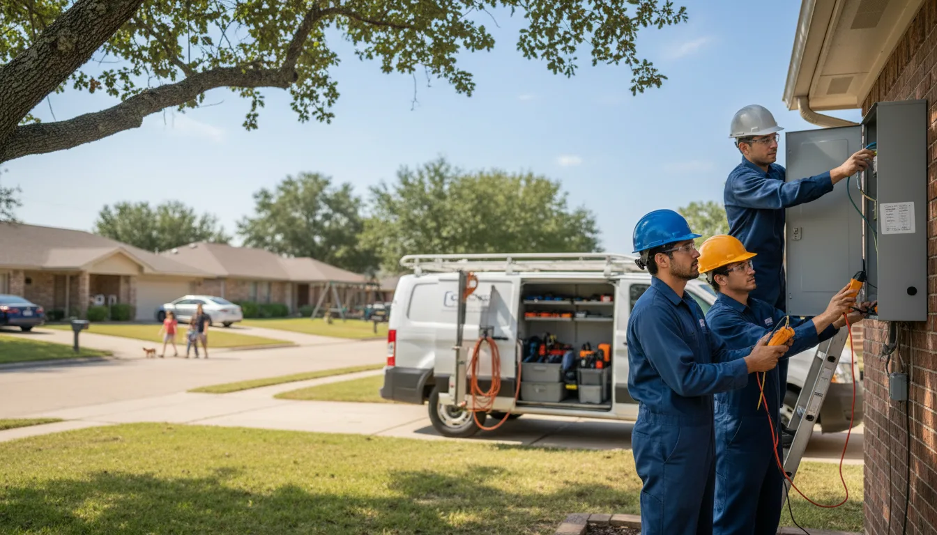 Certified electrician providing emergency electrical services in Rogers, TX